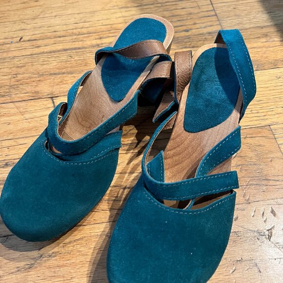 Sanita Tinja in Petrole Suede Clogs EUR38 - Picture 1 of 8